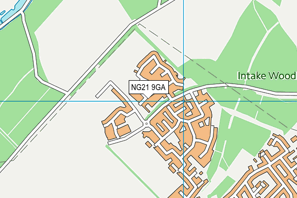 NG21 9GA map - OS VectorMap District (Ordnance Survey)