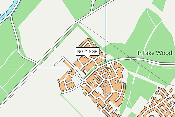 NG21 9GB map - OS VectorMap District (Ordnance Survey)