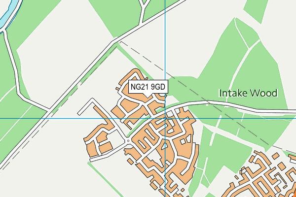 NG21 9GD map - OS VectorMap District (Ordnance Survey)
