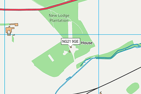 NG21 9GE map - OS VectorMap District (Ordnance Survey)