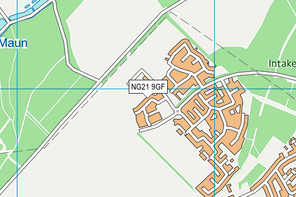 NG21 9GF map - OS VectorMap District (Ordnance Survey)