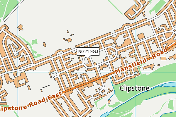 NG21 9GJ map - OS VectorMap District (Ordnance Survey)