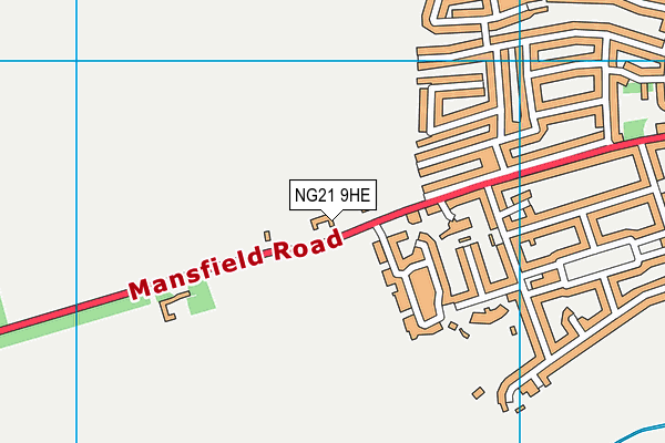 NG21 9HE map - OS VectorMap District (Ordnance Survey)