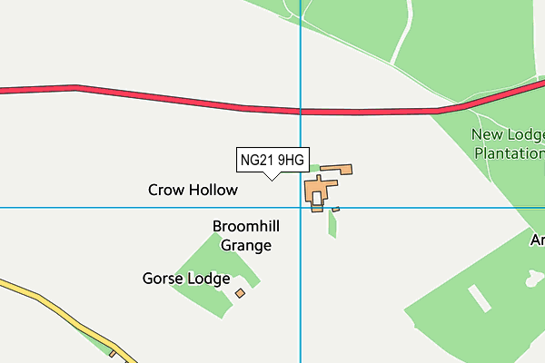 NG21 9HG map - OS VectorMap District (Ordnance Survey)