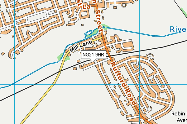 NG21 9HR map - OS VectorMap District (Ordnance Survey)