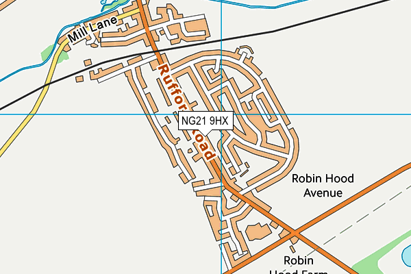 NG21 9HX map - OS VectorMap District (Ordnance Survey)