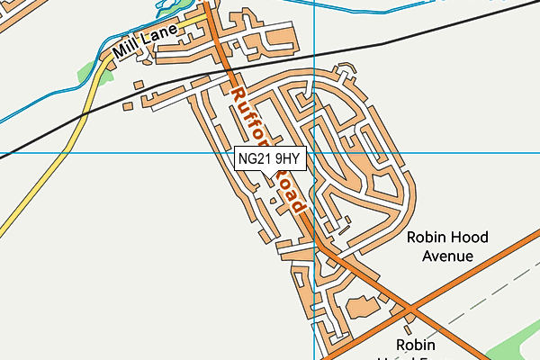 NG21 9HY map - OS VectorMap District (Ordnance Survey)