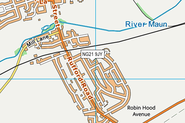 NG21 9JY map - OS VectorMap District (Ordnance Survey)