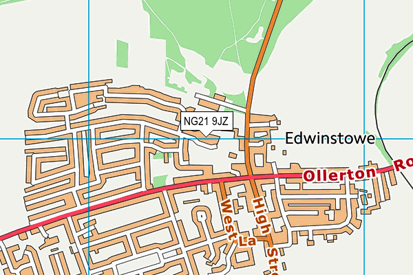 NG21 9JZ map - OS VectorMap District (Ordnance Survey)