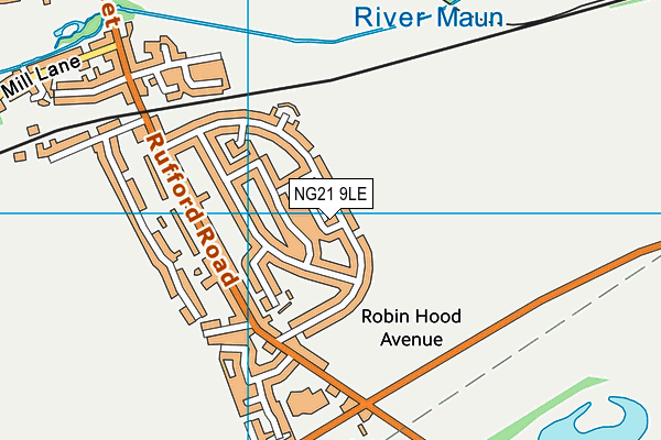 NG21 9LE map - OS VectorMap District (Ordnance Survey)