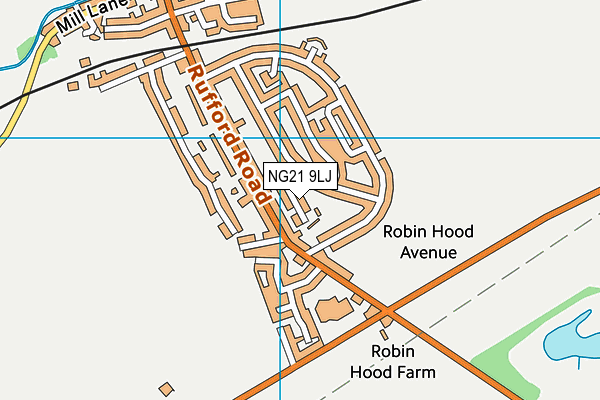 NG21 9LJ map - OS VectorMap District (Ordnance Survey)