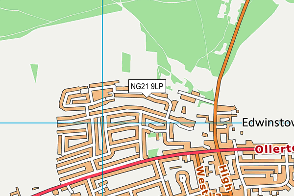 NG21 9LP map - OS VectorMap District (Ordnance Survey)