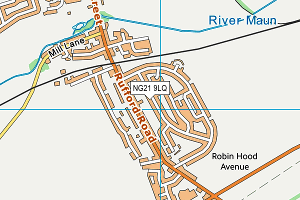 NG21 9LQ map - OS VectorMap District (Ordnance Survey)