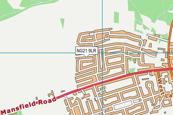 NG21 9LR map - OS VectorMap District (Ordnance Survey)