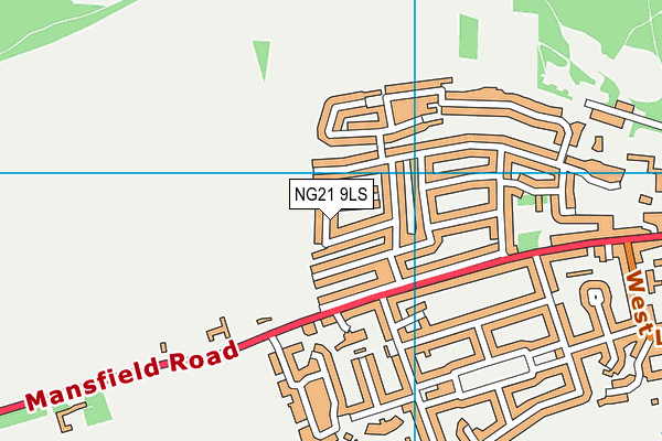 NG21 9LS map - OS VectorMap District (Ordnance Survey)