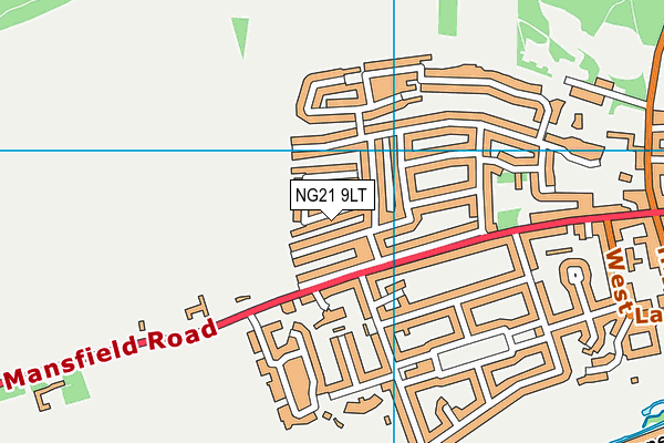 NG21 9LT map - OS VectorMap District (Ordnance Survey)