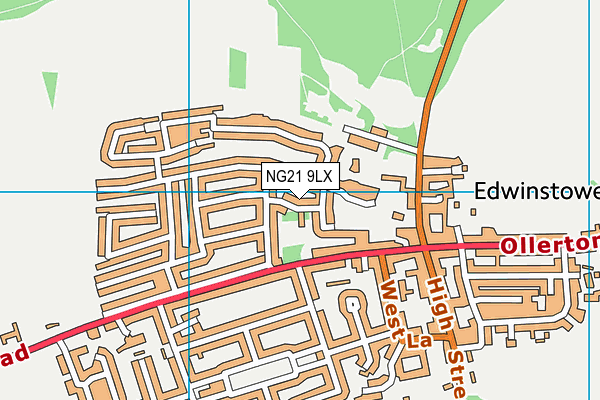 NG21 9LX map - OS VectorMap District (Ordnance Survey)