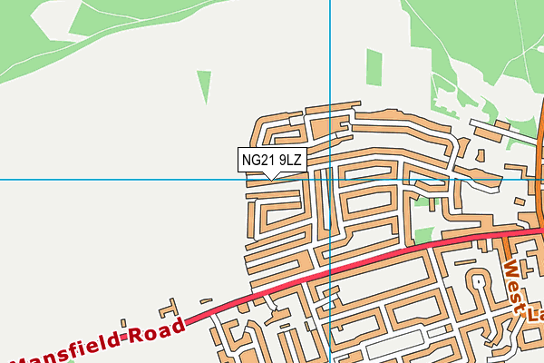 NG21 9LZ map - OS VectorMap District (Ordnance Survey)