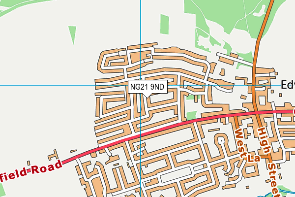 NG21 9ND map - OS VectorMap District (Ordnance Survey)