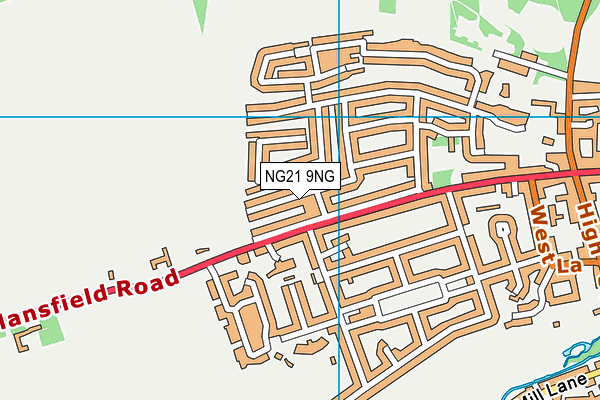 NG21 9NG map - OS VectorMap District (Ordnance Survey)