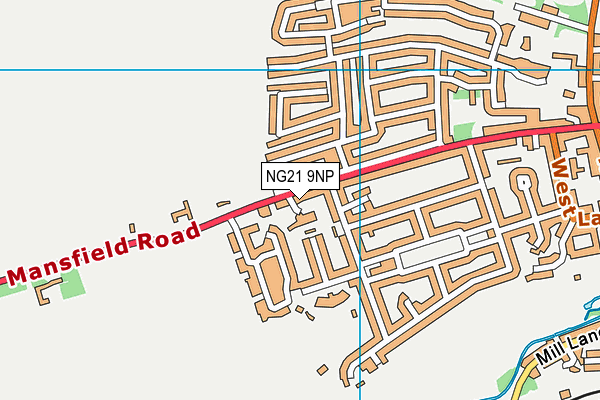 NG21 9NP map - OS VectorMap District (Ordnance Survey)