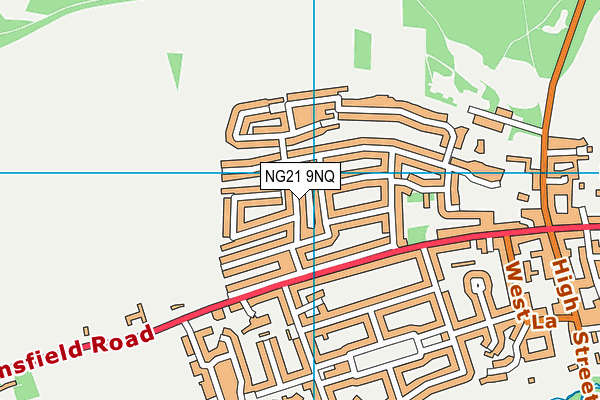 NG21 9NQ map - OS VectorMap District (Ordnance Survey)