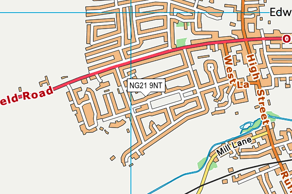 NG21 9NT map - OS VectorMap District (Ordnance Survey)