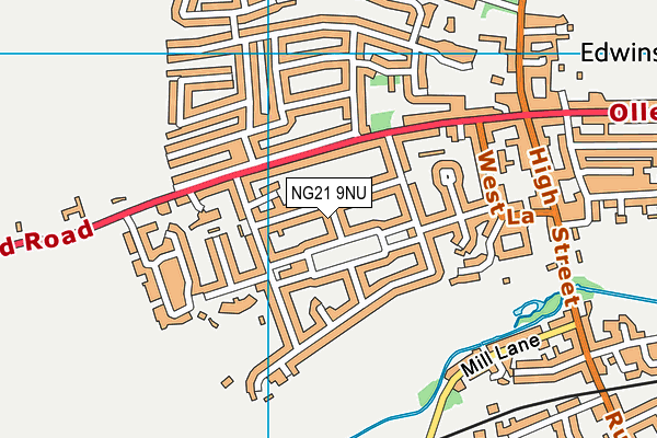 NG21 9NU map - OS VectorMap District (Ordnance Survey)