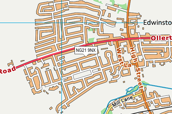 NG21 9NX map - OS VectorMap District (Ordnance Survey)