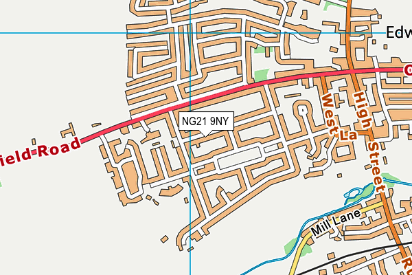 NG21 9NY map - OS VectorMap District (Ordnance Survey)