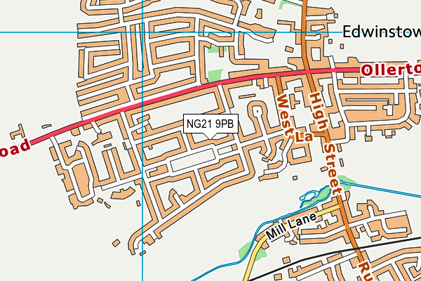 NG21 9PB map - OS VectorMap District (Ordnance Survey)