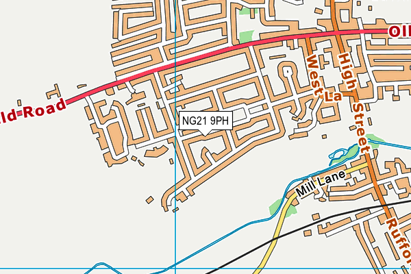 NG21 9PH map - OS VectorMap District (Ordnance Survey)