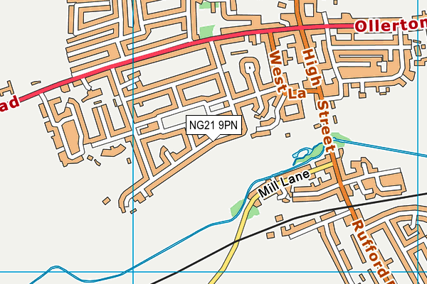 NG21 9PN map - OS VectorMap District (Ordnance Survey)