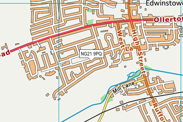 NG21 9PQ map - OS VectorMap District (Ordnance Survey)