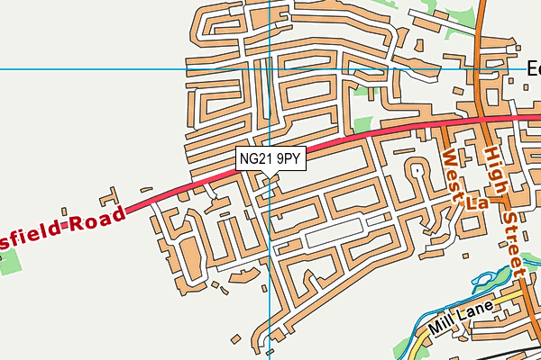 NG21 9PY map - OS VectorMap District (Ordnance Survey)