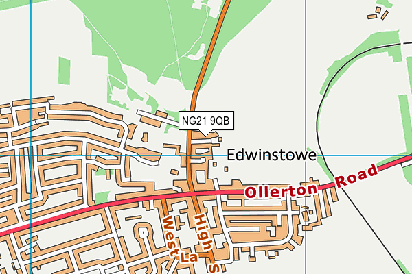 NG21 9QB map - OS VectorMap District (Ordnance Survey)