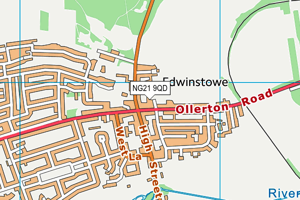 NG21 9QD map - OS VectorMap District (Ordnance Survey)