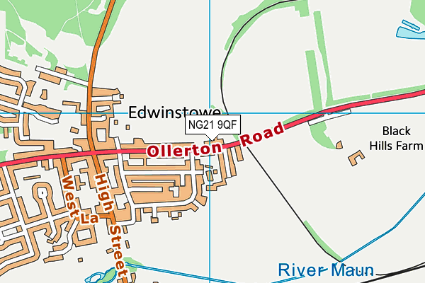 NG21 9QF map - OS VectorMap District (Ordnance Survey)