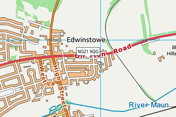 NG21 9QG map - OS VectorMap District (Ordnance Survey)