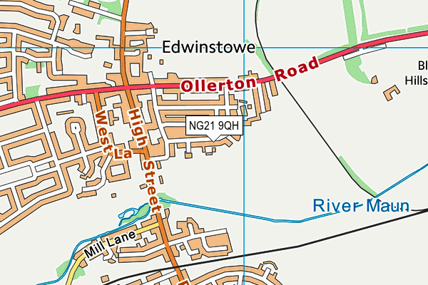 NG21 9QH map - OS VectorMap District (Ordnance Survey)