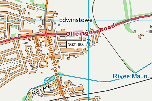 NG21 9QJ map - OS VectorMap District (Ordnance Survey)