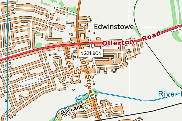 NG21 9QN map - OS VectorMap District (Ordnance Survey)