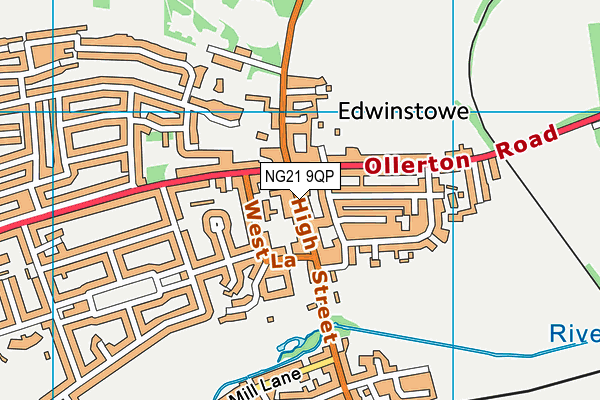 NG21 9QP map - OS VectorMap District (Ordnance Survey)