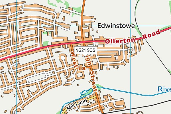 NG21 9QS map - OS VectorMap District (Ordnance Survey)