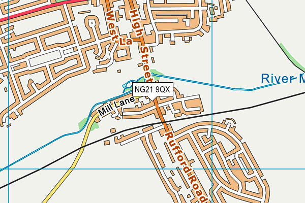 NG21 9QX map - OS VectorMap District (Ordnance Survey)