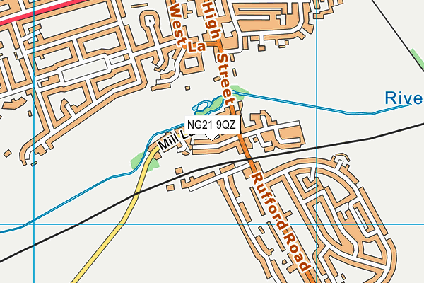 NG21 9QZ map - OS VectorMap District (Ordnance Survey)