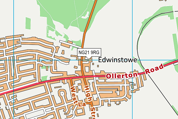 NG21 9RG map - OS VectorMap District (Ordnance Survey)