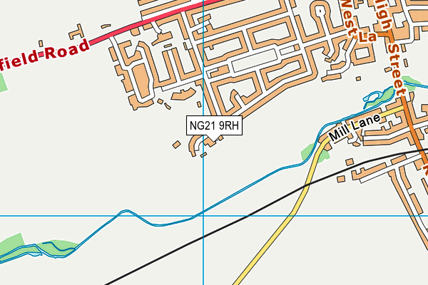 NG21 9RH map - OS VectorMap District (Ordnance Survey)