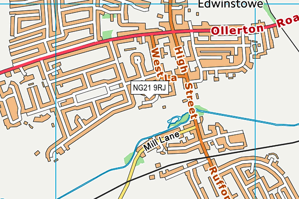 NG21 9RJ map - OS VectorMap District (Ordnance Survey)