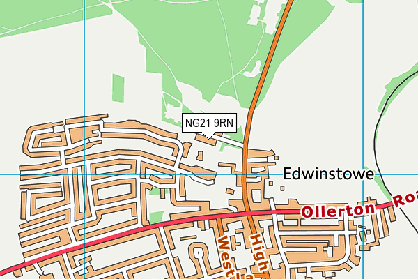 Edwinstowe Cricket Club map (NG21 9RN) - OS VectorMap District (Ordnance Survey)